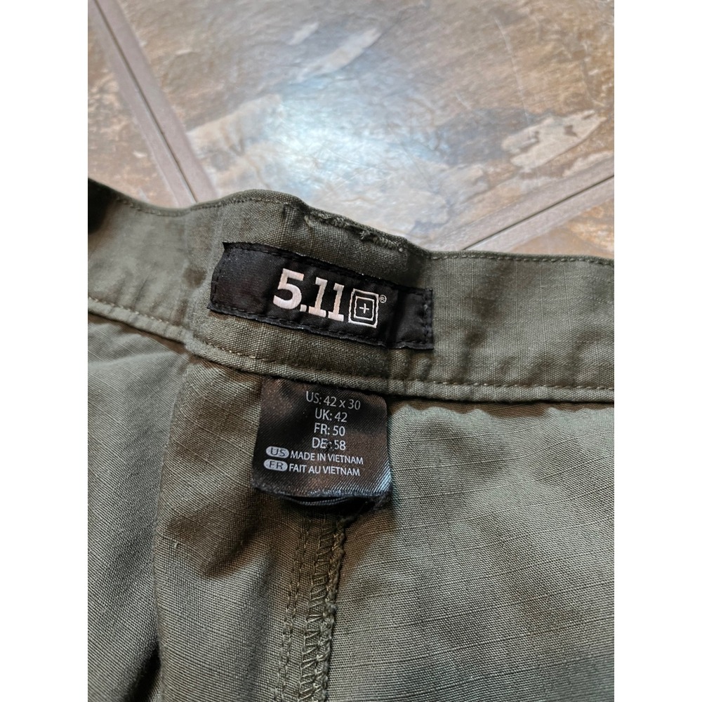 5.11 Tactical Taclite Pro Cargo Pants Mens 42x30 Green Ripstop 74273 - Picture 4 of 10
